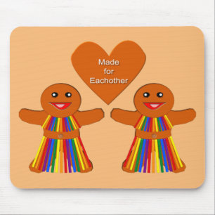 Tapis De Souris Lesbienne Noël pain d'épices Couple dames