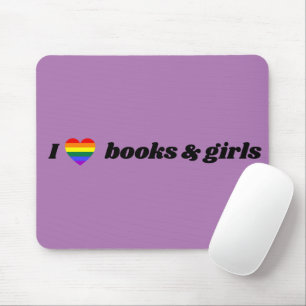 Tapis De Souris Lesbiennes LGBT I Love Livres et Filles