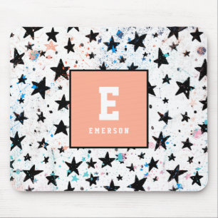 Tapis De Souris l'espace et étoiles tirés par la main modernes