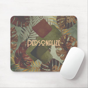 Tapis De Souris L'été 70's rétro tropical monstère feuille de palm