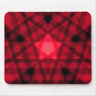 Tapis De Souris L'étoile rouge Tartan Art géométrique Mousepad