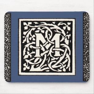 Tapis De Souris Lettre Art Nouveau M Monogramme Vintage