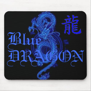 Tapis De Souris Lettre bleue Mousepad de dragon de kanji
