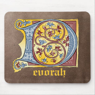 TAPIS DE SOURIS LETTRE BLEUE MOYENNE ET ROUGE IVÉ ÉCLAIRÉ D