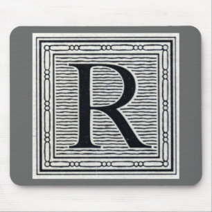 Tapis De Souris Lettre bloc "R" Bois coupé en bois