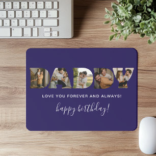 Tapis De Souris Lettre de PAPA Collage de photos Anniversaire