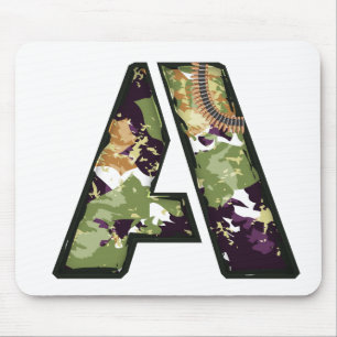 Tapis De Souris Lettre de style militaire de A