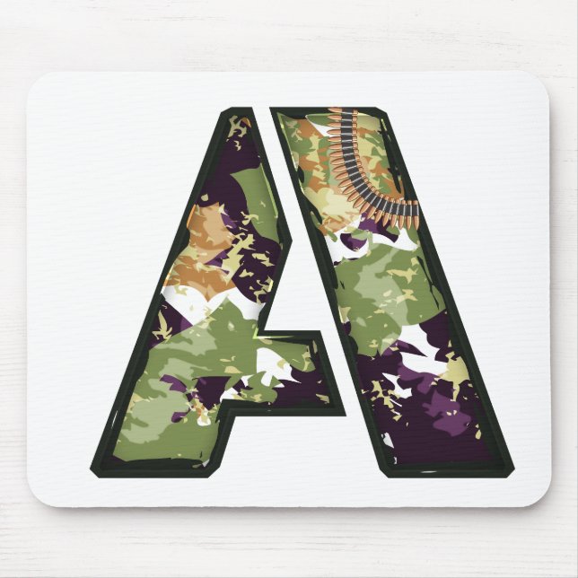 Tapis De Souris Lettre de style militaire de A (Devant)