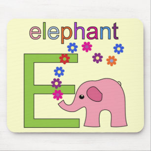 Tapis De Souris Lettre E éléphant