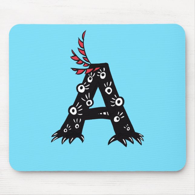 Tapis De Souris Lettre initiale enfants mignons drôles d'un (Devant)