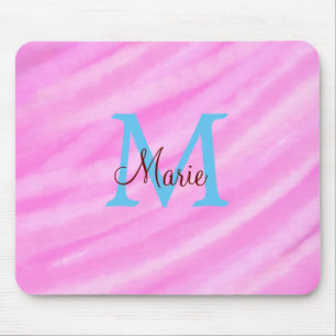 Tapis De Souris Lettre monogramme de titre ajoutée au pastel aquar
