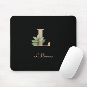 Tapis De Souris LETTRE MONOGRAPHIQUE BOtanique Élégante L