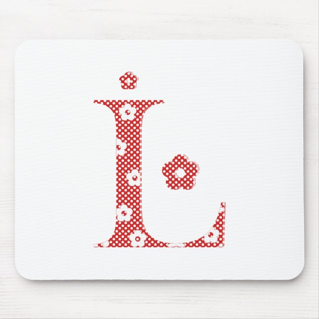 Tapis De Souris LETTRE Motif Fleur L(rouge) (Devant)