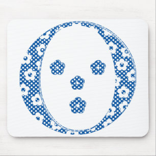 Tapis De Souris LETTRE Motif Fleur O(bleu)