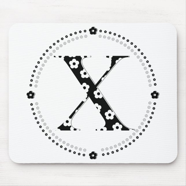 Tapis De Souris LETTRE Motif Fleur X (Devant)