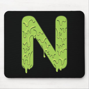 Tapis De Souris Lettre N Alphabet Initiales Costume d'Halloween En