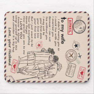 Tapis De Souris Lettre personnalisée à ma femme, cadeau d'annivers