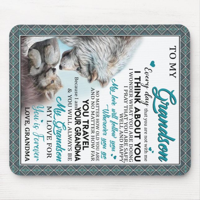 Tapis De Souris Lettre Personnalisée À Mon Petit-Fils, Petit-Fils  (Devant)