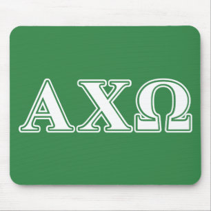 Tapis De Souris Lettres blanches et vertes d'Alphi Chi Omega