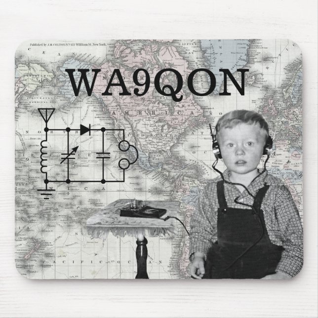 Tapis De Souris Lettres d'appel de Personnaliser Radio Boy (Devant)