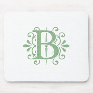 Tapis De Souris Lettres de l'alphabet - lettre B - blanc