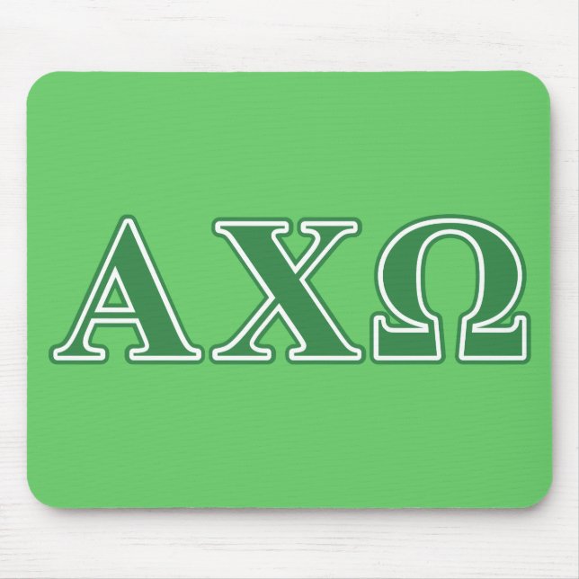 Tapis De Souris Lettres Vertes Alpha Chi Omega (Devant)