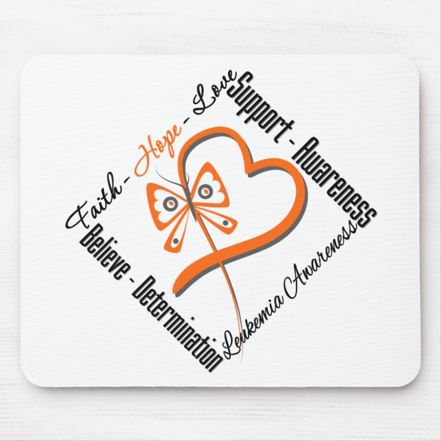 Tapis De Souris Leucémie Faith Hope Love Butterfly (Devant)