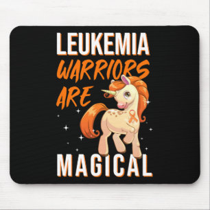 Tapis De Souris Leucémie guerrier Magique Unicorne Orange Ruban He