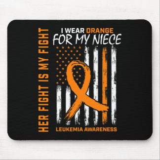 Tapis De Souris Leucémie orange Conscience du cancer Nièce América