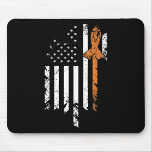 Tapis De Souris Leukémie Cancer Sensibilisation Vintage US Drapeau