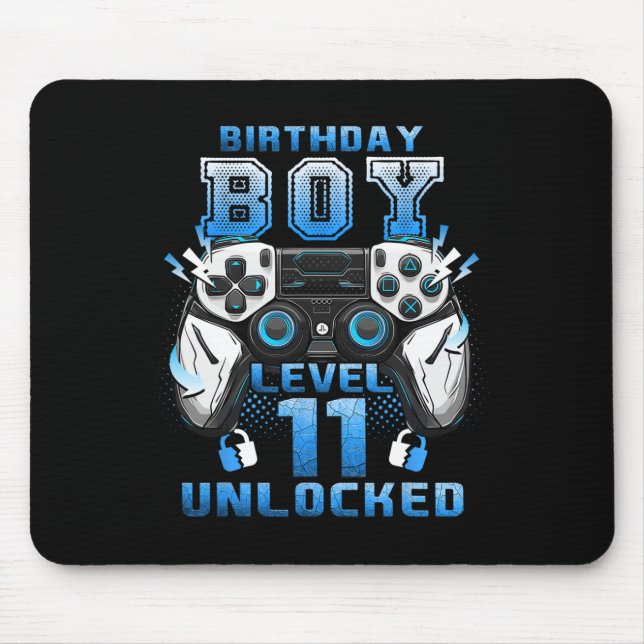 Tapis De Souris Level 11 Unlocked Video Gamer 11th Birthday Boys  (Devant)