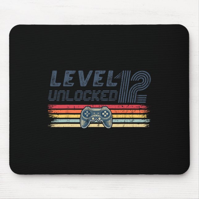 Tapis De Souris Level 12 Unlocked Video Game 12th Birthday Gamer B (Devant)