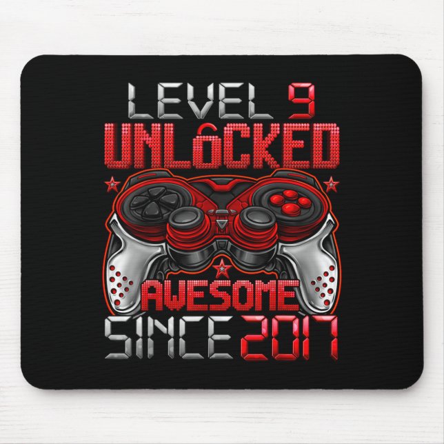 Tapis De Souris Level 9 Unlocked 9 Year Old For Boys 9th Birthday  (Devant)
