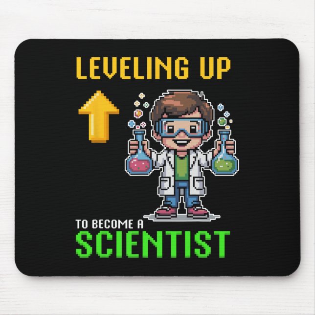 Tapis De Souris Levelup Scientist Ck To School Funny Gamer Boy (Devant)
