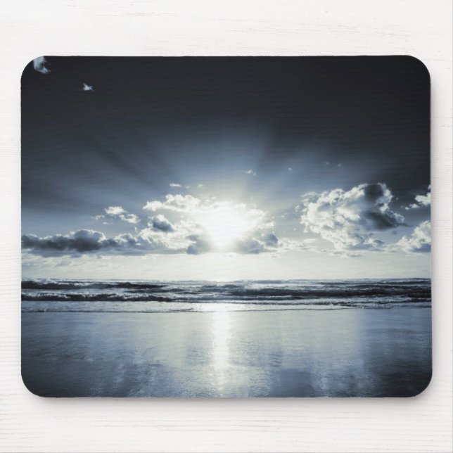 Tapis De Souris Lever de soleil bleu profond (Devant)