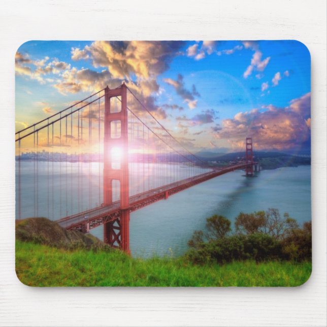 Tapis De Souris Lever de soleil de Golden Gate (Devant)