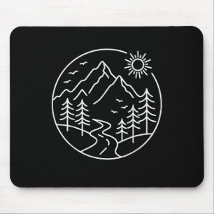 Tapis De Souris Lever de soleil rétro montagne nature randonnée ca