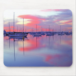Tapis De Souris Lever de soleil Saliboats