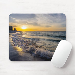Tapis de souris Lever de soleil sur les vagues écl