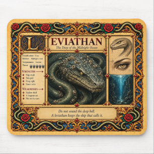 Tapis De Souris Léviathan, Art du Bestiaire Médiéval