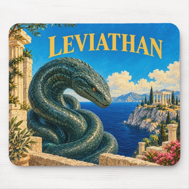 Tapis De Souris Léviathan, monstre de fantasy gothique (Devant)