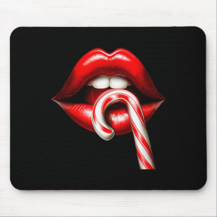 Tapis De Souris Lèvres Baisers Saint Valentin Drôle de Canne à Bon