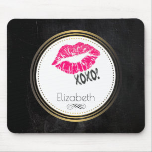 Tapis De Souris Lèvres de Kissy Rose glamour avec xoxo! Personnali