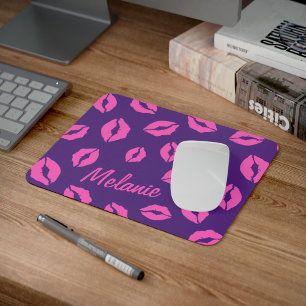 Tapis De Souris Lèvres Kiss Rose Personnalisées sur Mousepad Viole
