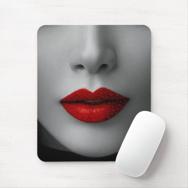Tapis De Souris Lèvres Rouges (Avec souris)