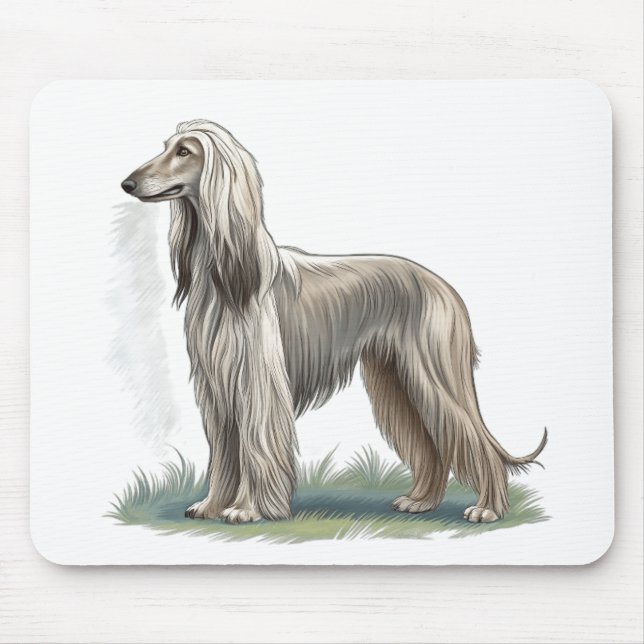 Tapis De Souris Lévrier Afghan (Devant)