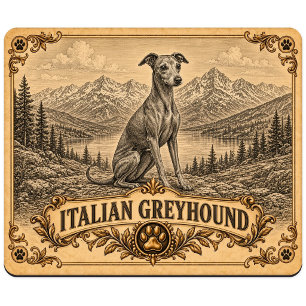 Tapis De Souris Lévrier Italien, Chien à Patrimoine Vintage