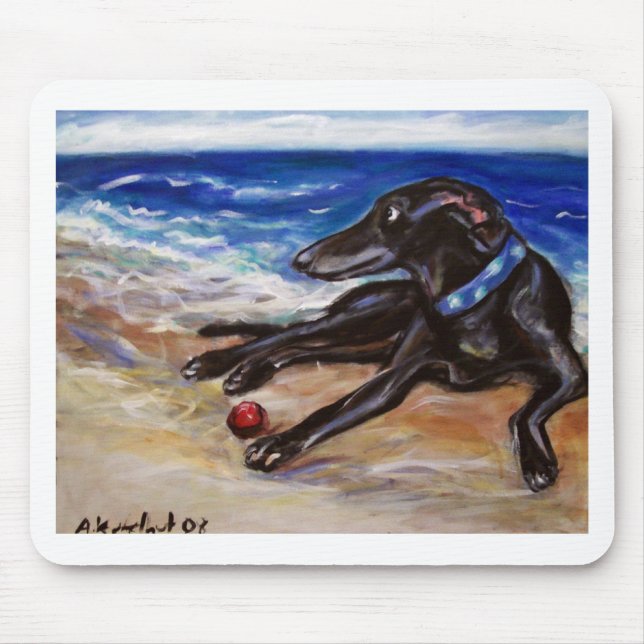 Tapis De Souris Lévrier par la mer (Devant)
