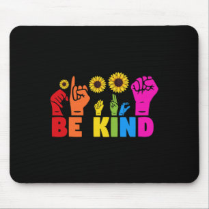 Tapis De Souris LGBT Rainbow Pride Mois ASL Be Kand Hand Sign L