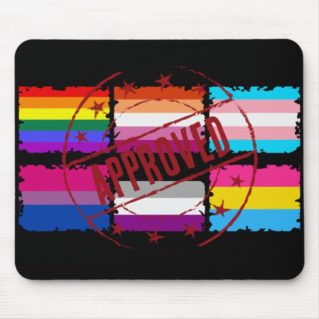 Tapis De Souris LGBTQ Prière Mois Rayures Indicateurs (Devant)